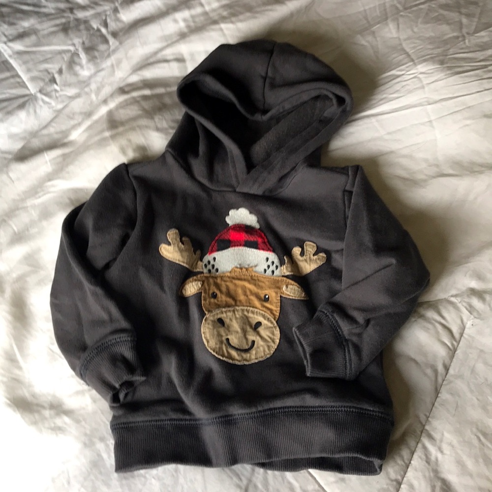 2T Xmas hoodie sweatshirt with reindeer